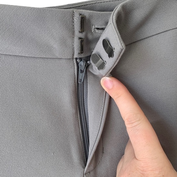 Oak + FORT Ankle Cropped Cigarette Trousers Grey Women's Size 2 - Picture 3 of 10